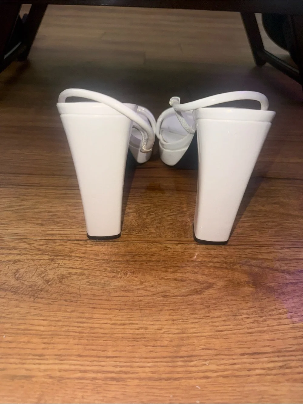 Jeffrey Campbell White Strappy Platform Block Heel Sandals sz 10